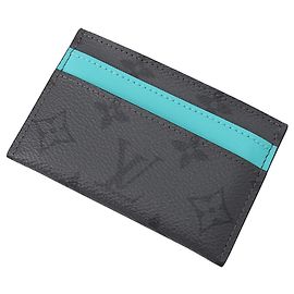 Louis Vuitton Monogram Eclipse Business Card Case Marrone Turchese