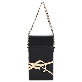 Sac Vanity Yves Saint Laurent en cuir noir Noir