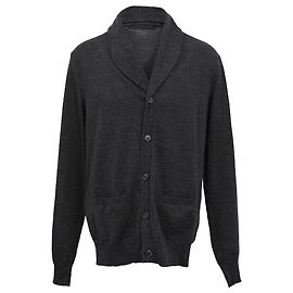 Ralph Lauren Cardigan mit Schalkragen aus schwarzer Wolle Schwarz