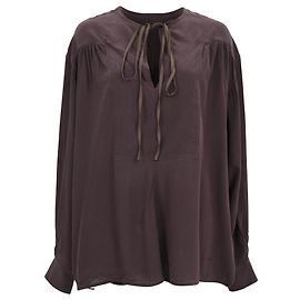 Victoria Beckham Bluse mit Bindeschleife aus brauner Seide Braun