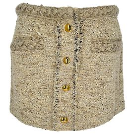 Mini saia de tweed Gleny Isabel Marant em algodão bege Bege