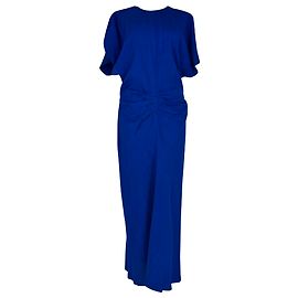 Victoria Beckham Midi-Kleid gerafft aus blauer Viskose Blau