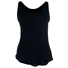 Theory Tanktop mit rohen Kanten aus schwarzer Seide Schwarz