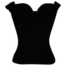 Autre Marque Top à encolure cœur Galvan London en viscose noire Noir