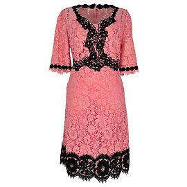 Mini vestido de encaje Dolce & Gabbana en algodón rosa Rosa