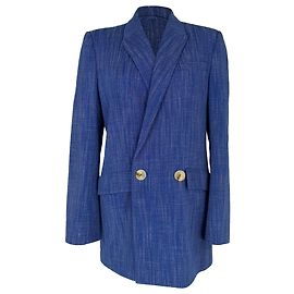 Autre Marque  Galvan London Double-Breasted Blazer in Navy Blue Cotton  Blue Navy blue