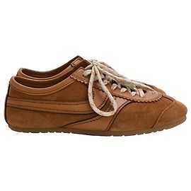 Sneakers basse Dries Van Noten in camoscio marrone Marrone Rosso