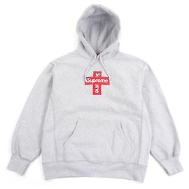 Supreme Cross Box Logo Hooded Sweatshirt Pullover Marrom