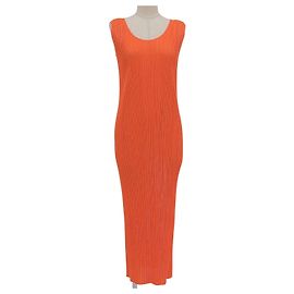 Issey Miyake PLEATS PLEASE Dress Polyester Dress Orange