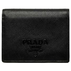 Carteira Bi-fold Prada Logo Preto