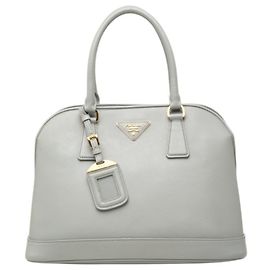 Bolsa Prada Triangle Logo Plate BN2567 Marrom Azul