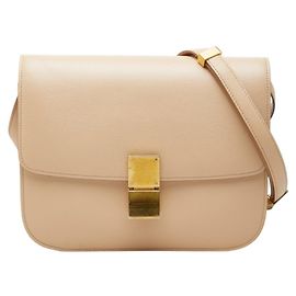 Céline Bolso Bandolera Celine Classic Box Beige