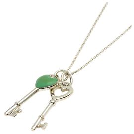 Autre Marque Collier émaillé Double Heart Key Tiffany & Co. Autre