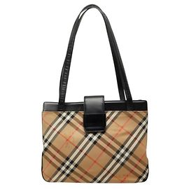 Saco Tote Burberry Nova Check Shadow Horse Preto Bege