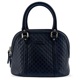 Borsa Convertible Dome Satchel Microguccissima Leather Mini Gucci Nero