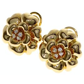 Pendientes Chanel Camellia Diamond en oro amarillo 18K Otro