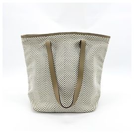 Hermès Hermes Chennai Woven Leather and Canvas Mini Blanc