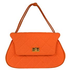 Chanel Shopping Quilted Knit Pluto Glitter Large Naranja