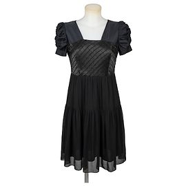 Valentino Garavani Vestido Curto Preto de Seda Preto