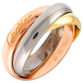 Anello Cartier Trinity Medium MM #50 Rosa Bianco Giallo