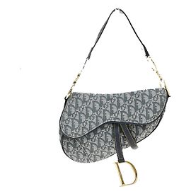 Christian Dior Saddle Oblique Canvas Medium Marineblau