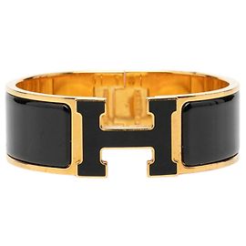Hermès Bracelet Charmes Émaillés Hermes Clic Clac PM Noir