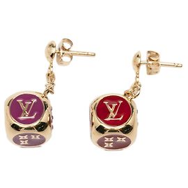 Louis Vuitton Cube Swing Ohrringe Golden Lila