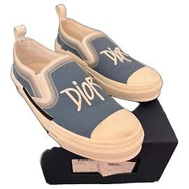 Autre Marque Dior B23 Low-Top Sneakers Blue Canvas White Blue