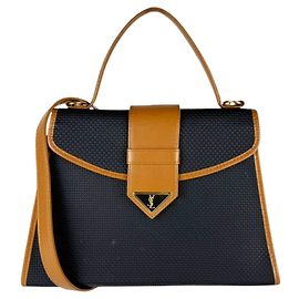Yves Saint Laurent Black and Camel Shoulder Bag Black Camel