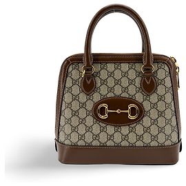 Gucci Horsebit 1955 GG Canvas with Leather Small Castaño