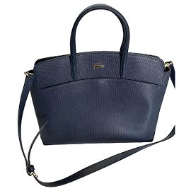Borsa Lacoste in pelle testurizzata blu navy Blu