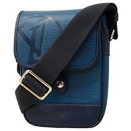 Sac à épaule Louis Vuitton Epi Downtown BB Bleu Marine