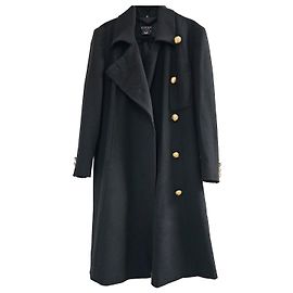Gucci Wool Coat with Gold Buttons Black