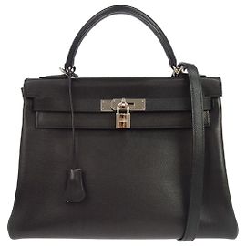 Hermès Hermes Kelly Black Evercalf avec Palladium Hardware 32 Noir