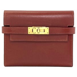 Hermès Cartera bi-fold Hermes Kelly Compact Roja