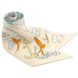 Hermès Écharpe Twilly Hermes Écru