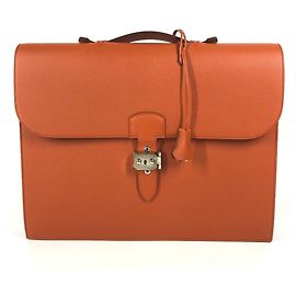 Hermès Hermes Sac à Dépêches 38 Briefcase Orange