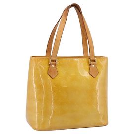 Sac à main LOUIS VUITTON Monogram Vernis Houston Beige M91004 LV Auth gh2356 Beige