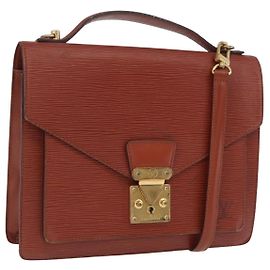 Sac à main LOUIS VUITTON Epi Monceau 28 Brown M52123 LV Auth BA15521 Marron