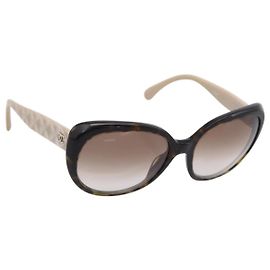 CHANEL Sonnenbrille Kunststoff Black CC Auth bs37324 Schwarz