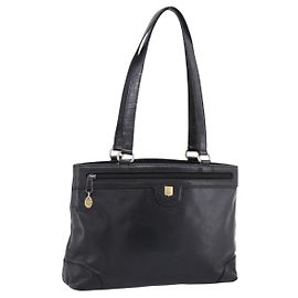 Céline CELINE Tote Bag Leather Black Gold Tone Auth bs37162 Black Other