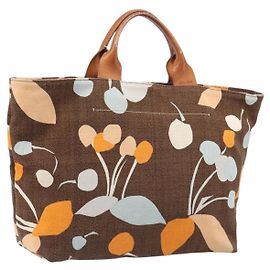 Borsa Tote Miu Miu Canvas Brown Gold Tone Auth bs37123 Marrone Altro