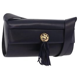 Borsa a tracolla Salvatore Ferragamo in pelle blu navy e oro Auth 206283A D'oro Blu navy