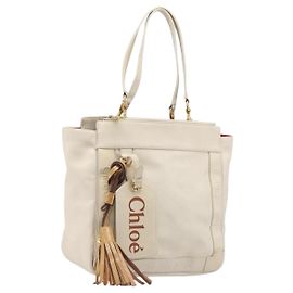 Chloé Bolso Tote Chloe Eden Small de Piel Blanco Oro Auth 204236 Blanco Dorado