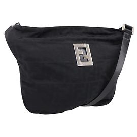 FENDI Zucca Canvas Schultertasche Schwarz Auth ep16169 Schwarz