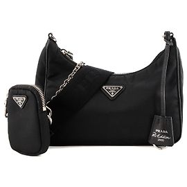 PRADA - Borsa a tracolla Re-Edition 2005 Prada in Re-nylon e pelle saffiano nera Nero