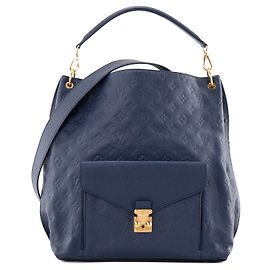 LOUIS VUITTON - Saco cabas Hobo Métis Louis Vuitton em couro empreinte azul marinho Azul marinho
