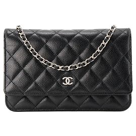 CHANEL - Borsa a tracolla Wallet On Chain Classic/Timeless Chanel in pelle caviar nera Nero