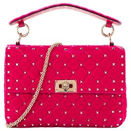 Valentino Garavani VALENTINO - Borsa a tracolla Valentino Rockstud Spike in velluto rosa Rosa