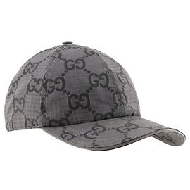GUCCI - Boné GG Gucci em lona cinza e preta (S) Cinza